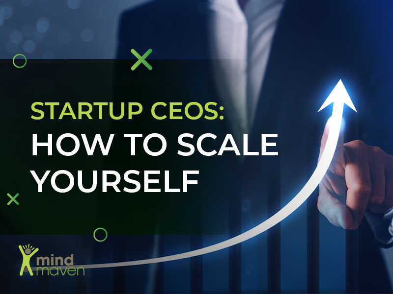 "How to scale yourself" graphic with a professional and an upward arrow.