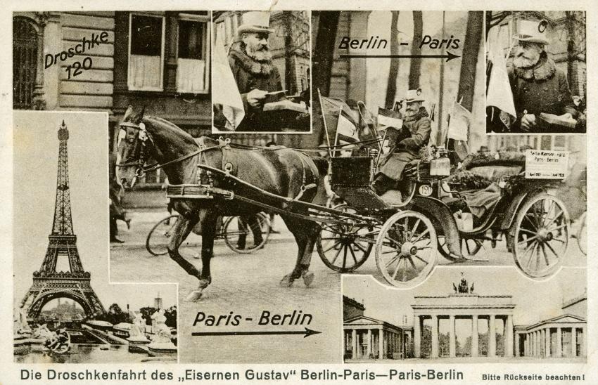 Here's a postcard of Gustav Hartman's (The Iron Gustav) campaign to keep cars of the streets of Berlin in 1928.